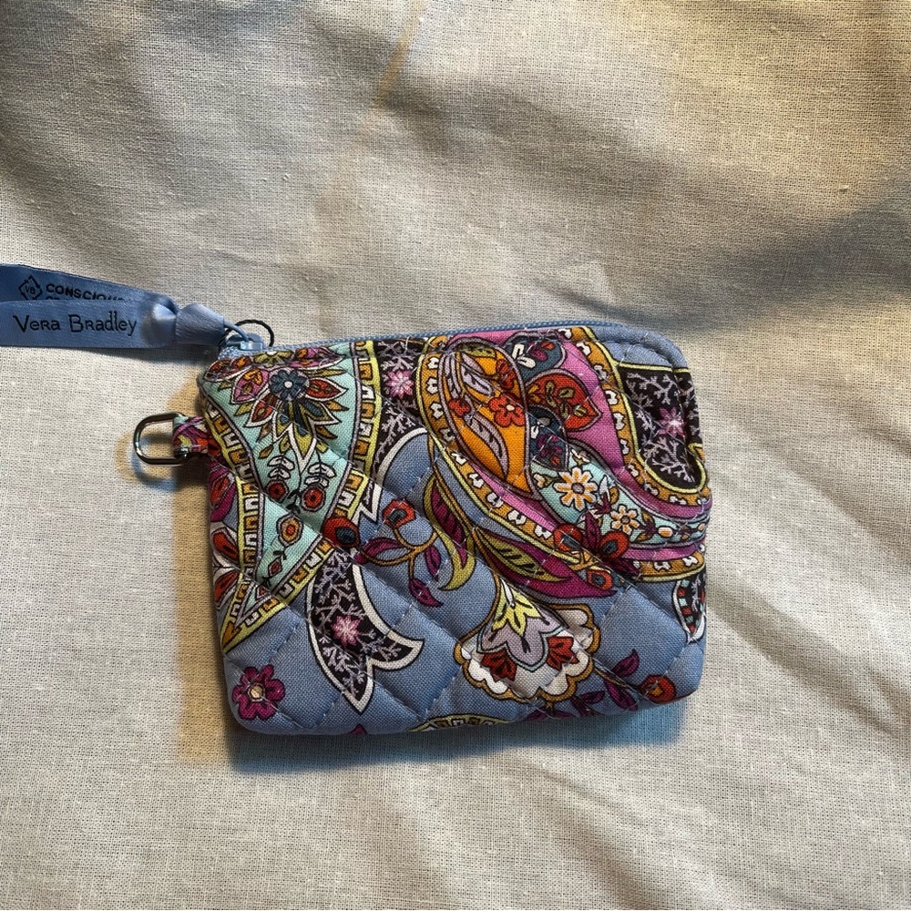 Vera Bradley Red and Pink Cosmetic Bag Artistic Design
